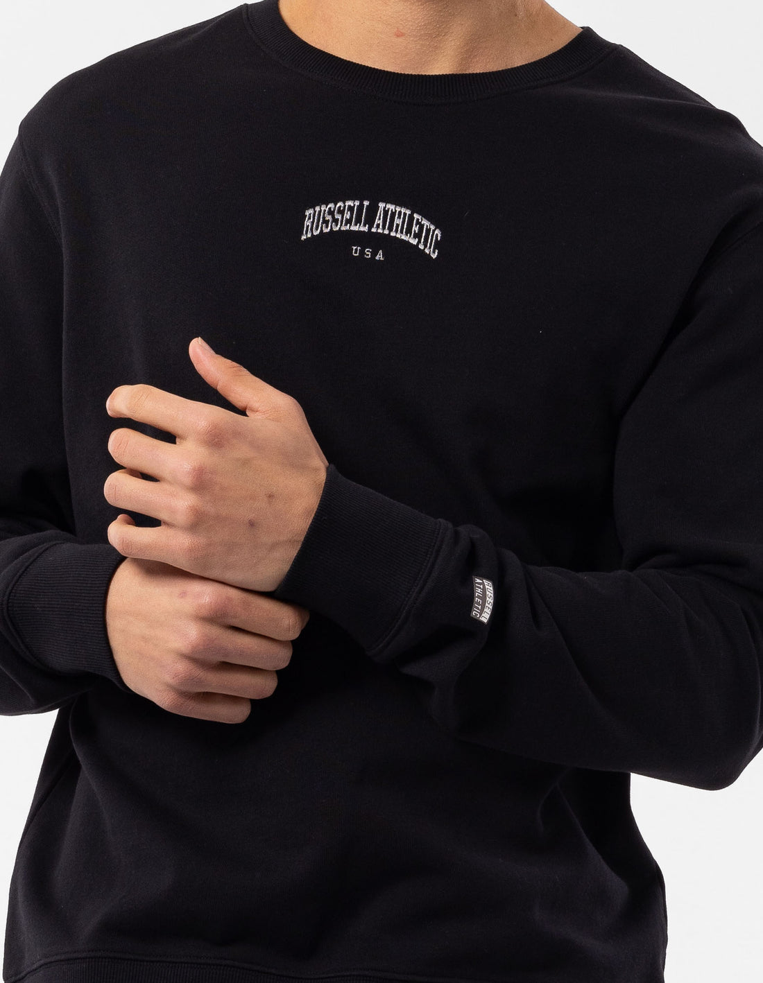 Russell Athletic Originals Big Arch Unbrushed Men Crew Neck Sweaters Black | ZPSEM-9602