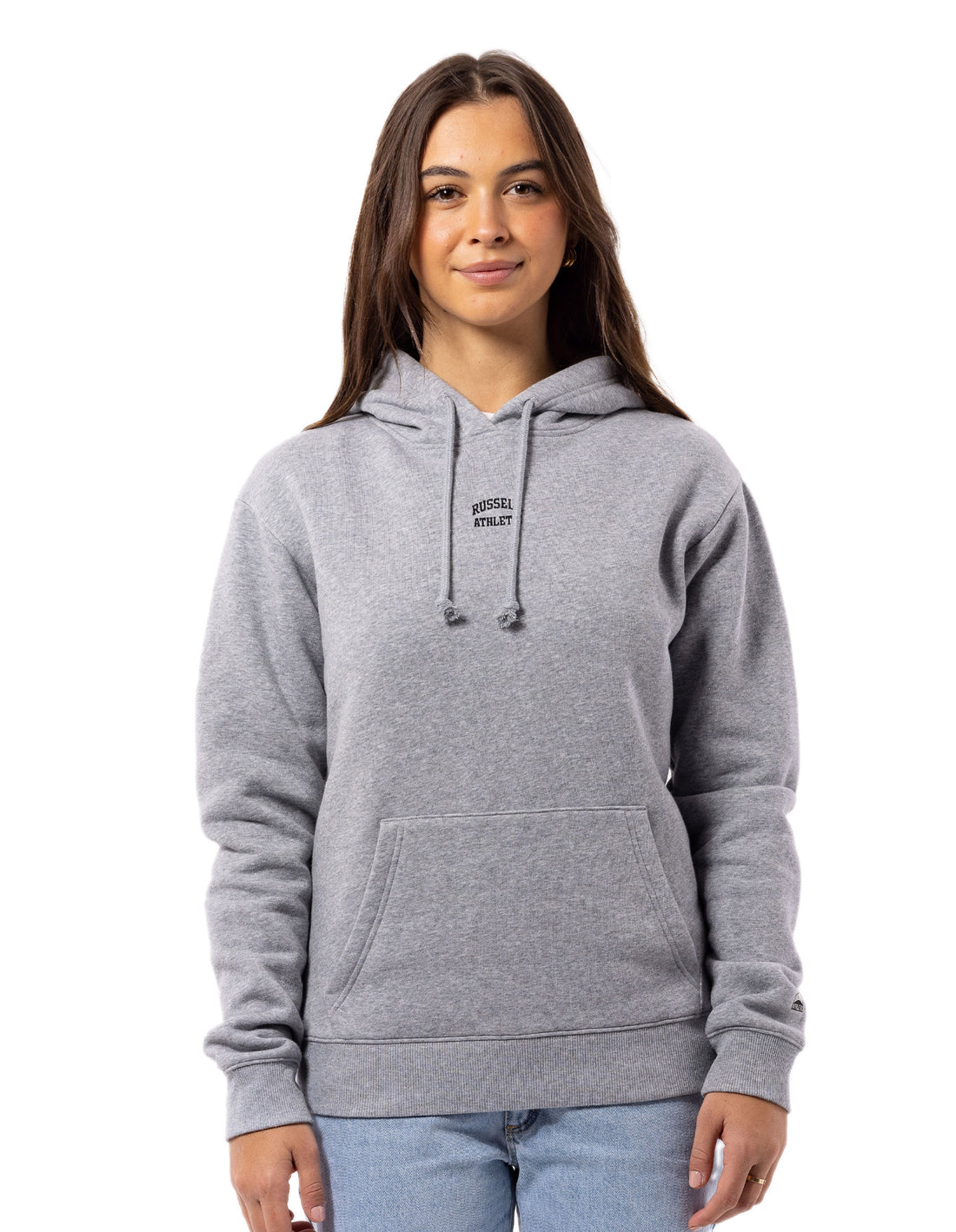 Russell Athletic Originals Embriodered Women Hoodie Grey | RMNHA-0827