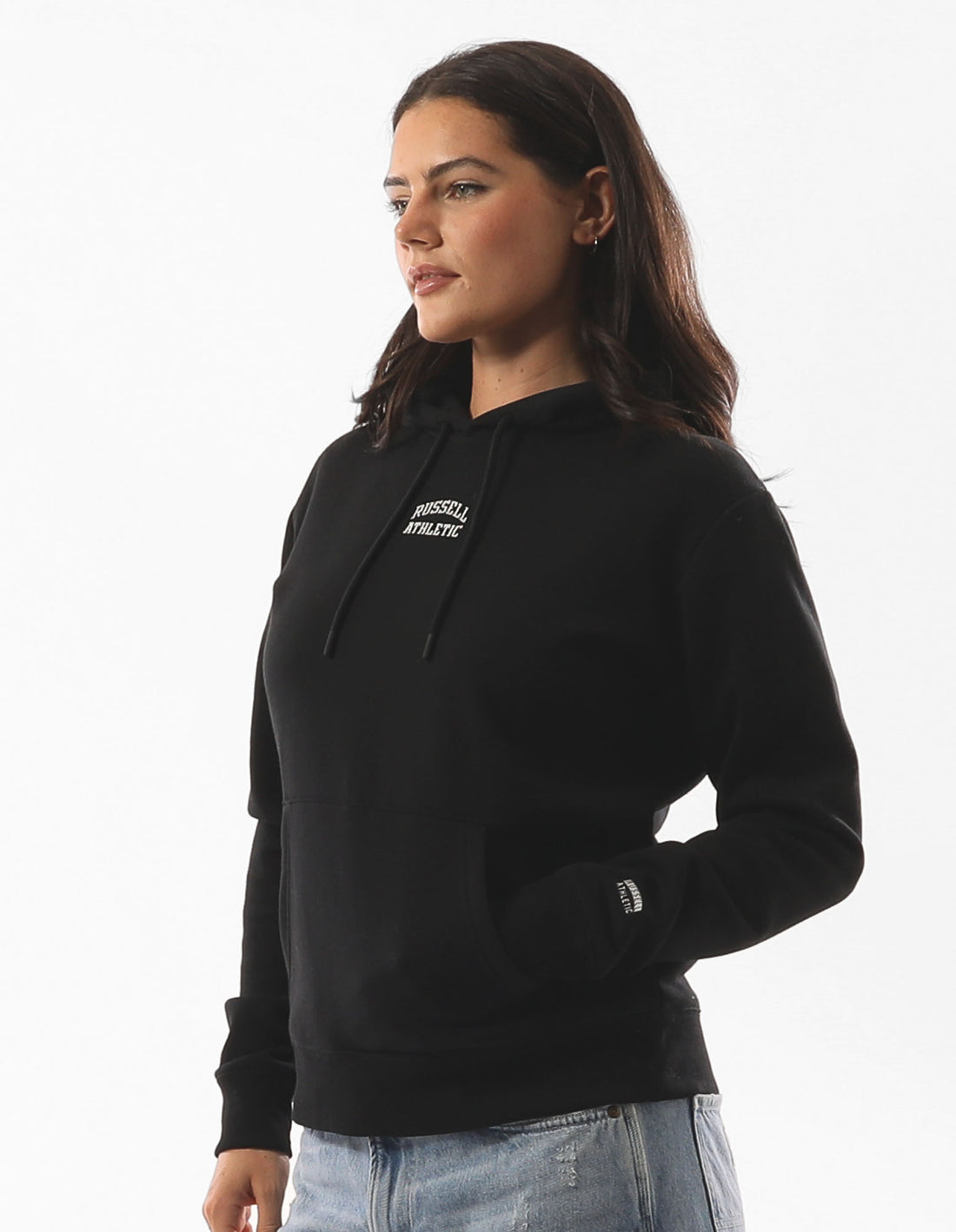 Russell Athletic Originals Embriodered Women Hoodie Black | PFQHO-6028