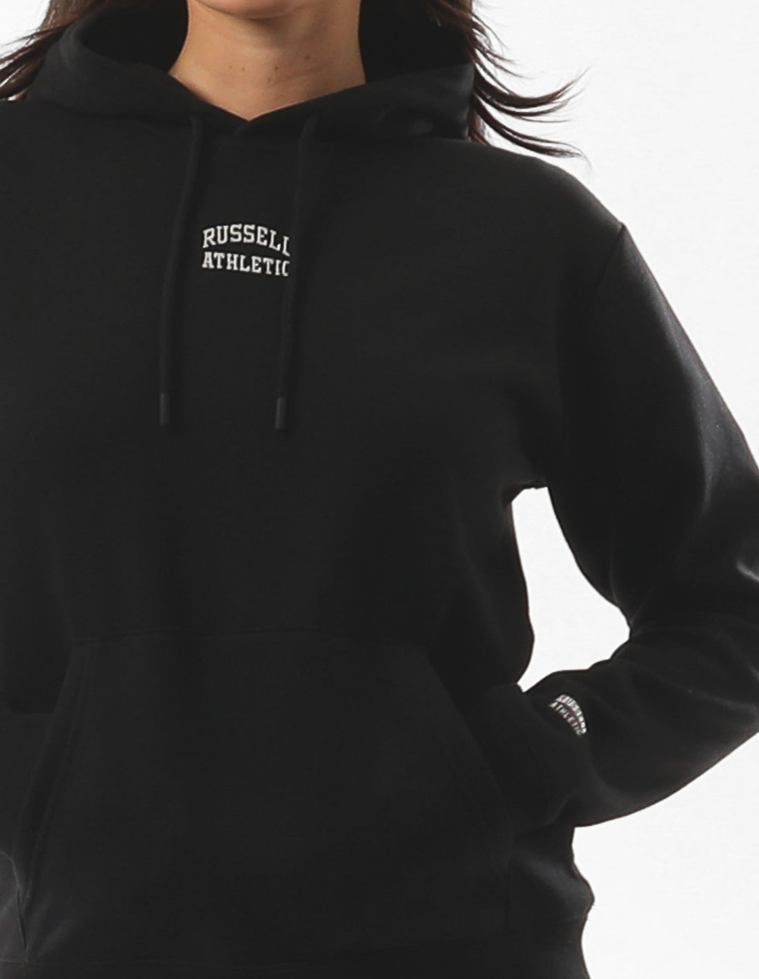 Russell Athletic Originals Embriodered Women Hoodie Black | PFQHO-6028