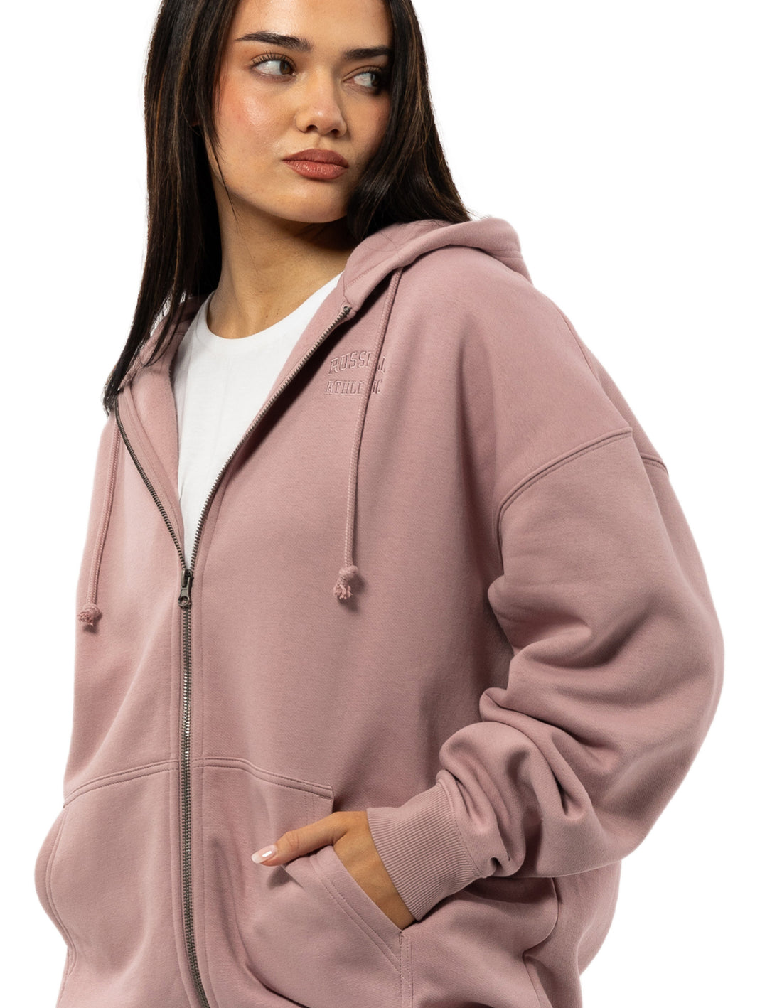 Russell Athletic Originals Embroidered Zip Through Women Jackets Rose | ZJCWA-3280