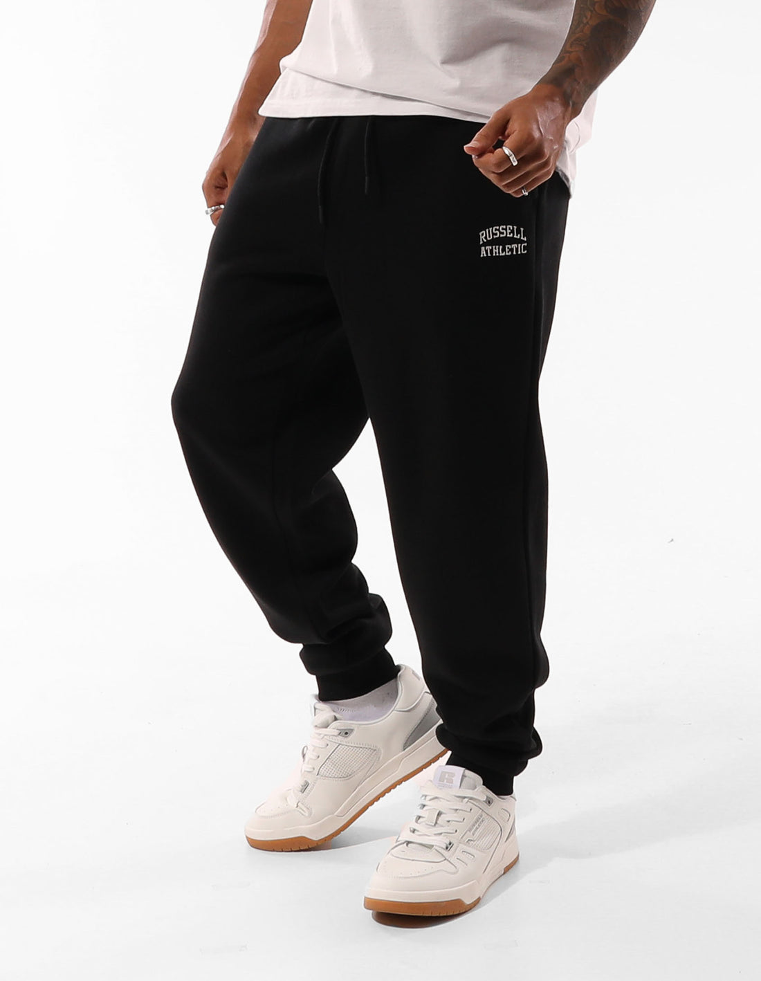 Russell Athletic Originals Small Arch Cuff Men Track pants Black | WLFAE-4916