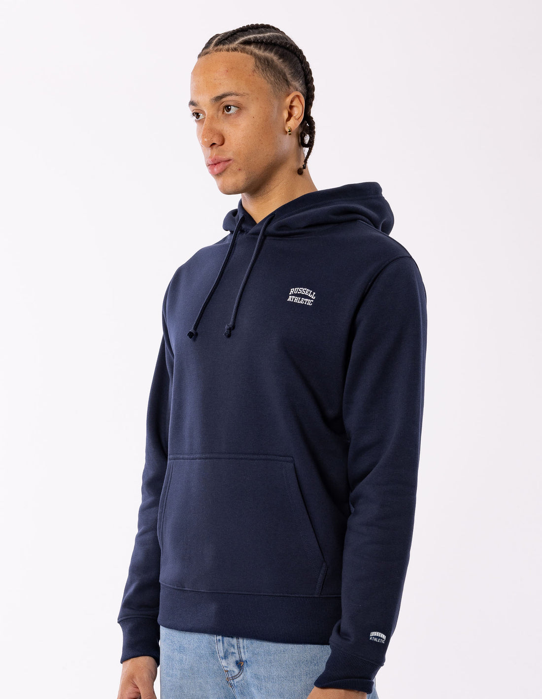 Russell Athletic Originals Small Arch Men Hoodie Navy | PATLN-7014