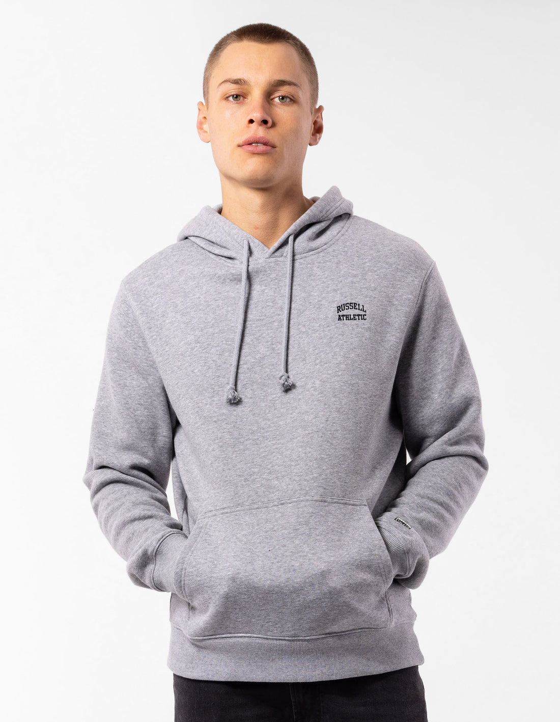 Russell Athletic Originals Small Arch Men Hoodie Grey | TSDEH-7416