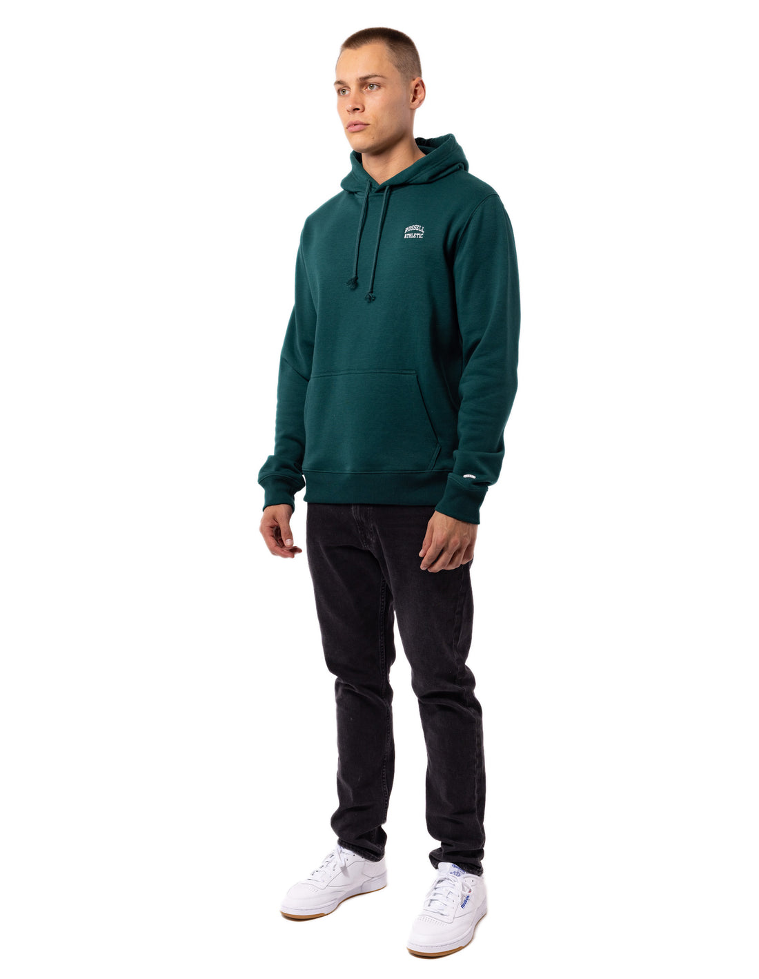 Russell Athletic Originals Small Arch Men Hoodie Green | IQSHV-6841