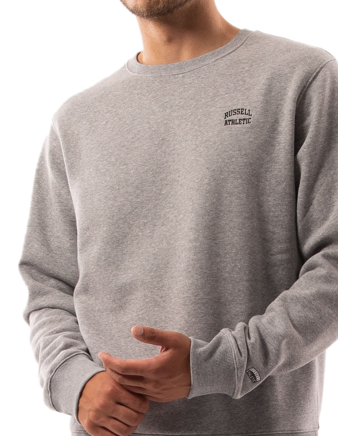 Russell Athletic Originals Small Arch Men Crew Neck Sweaters Grey | BYRVZ-1476