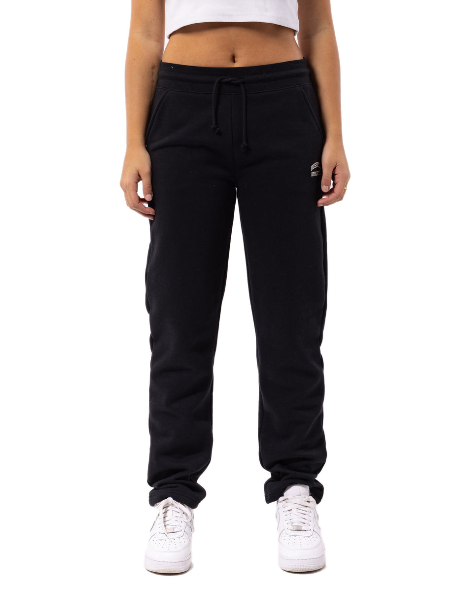 Russell Athletic Originals Small Arch Open Leg Women Track pants Black | JRVHA-3294