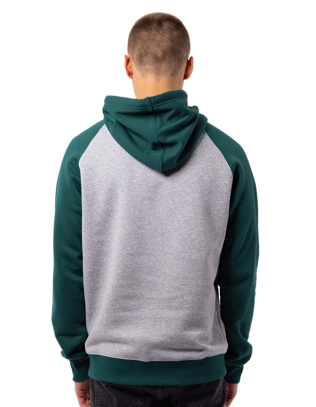 Russell Athletic Originals Small Arch Raglan Men Hoodie Green | URNWY-1428