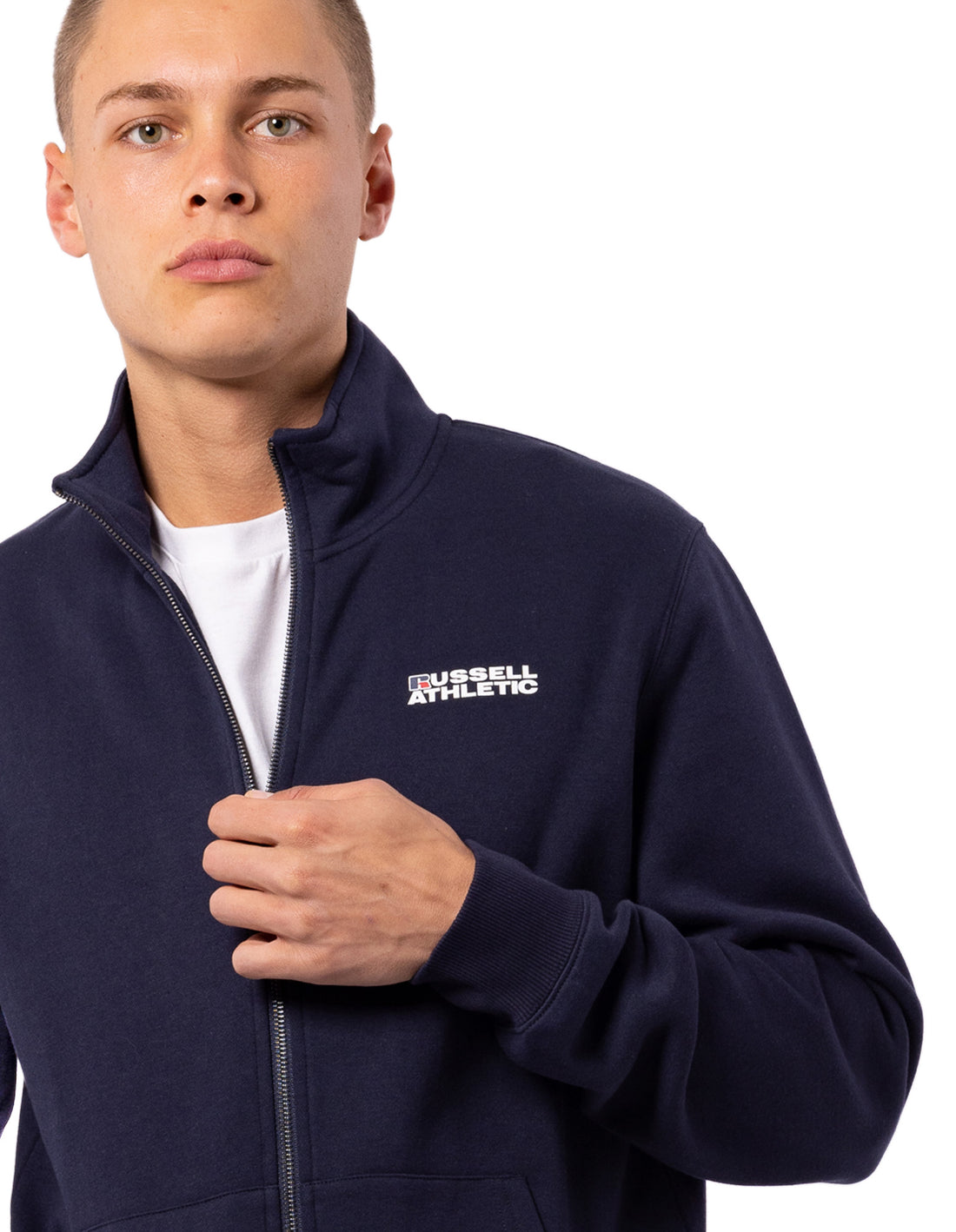 Russell Athletic Originals Trucker Men Jackets Navy | ZECHQ-7843