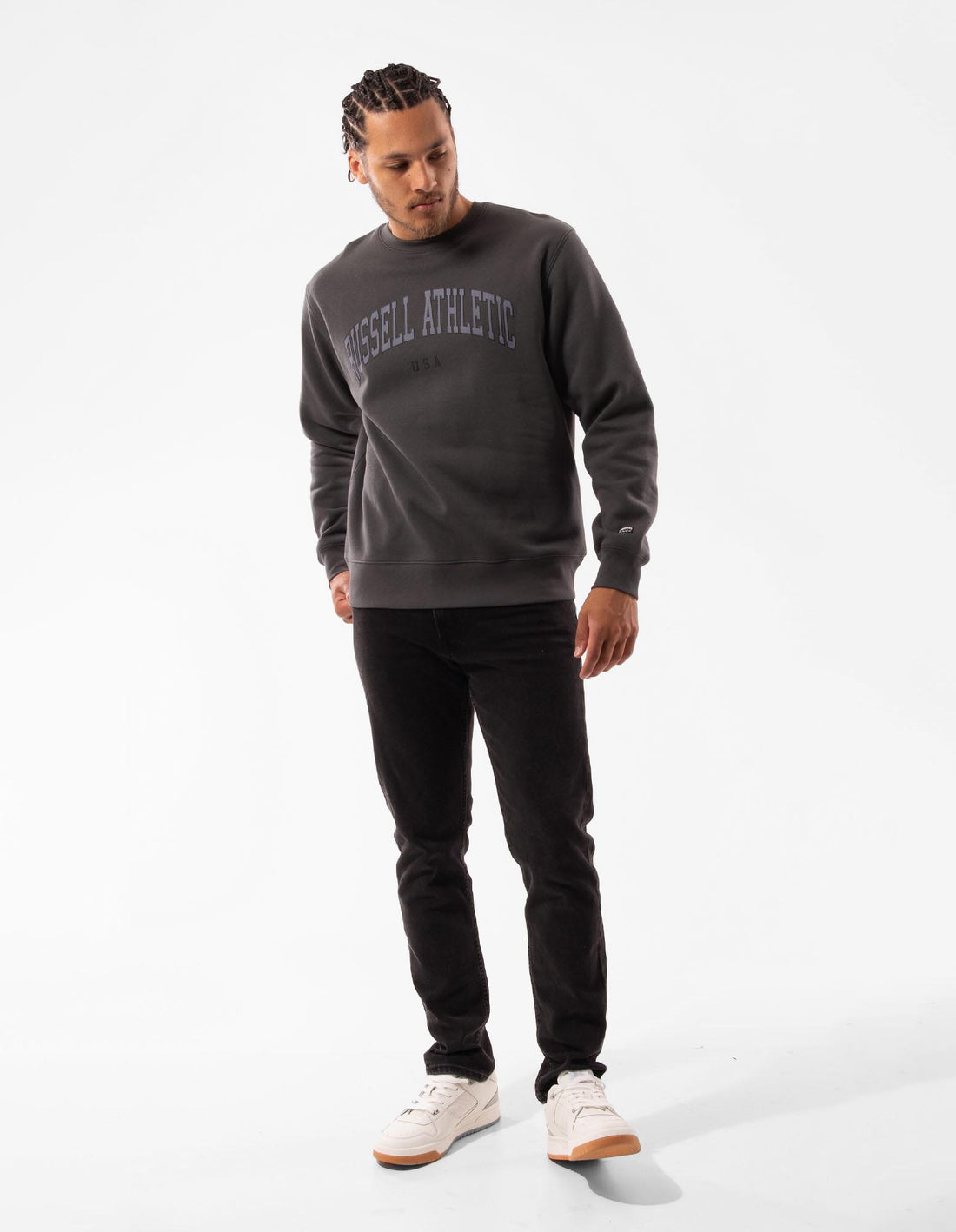 Russell Athletic Pasadena Men Crew Neck Sweaters Dark Grey | HABQJ-3812