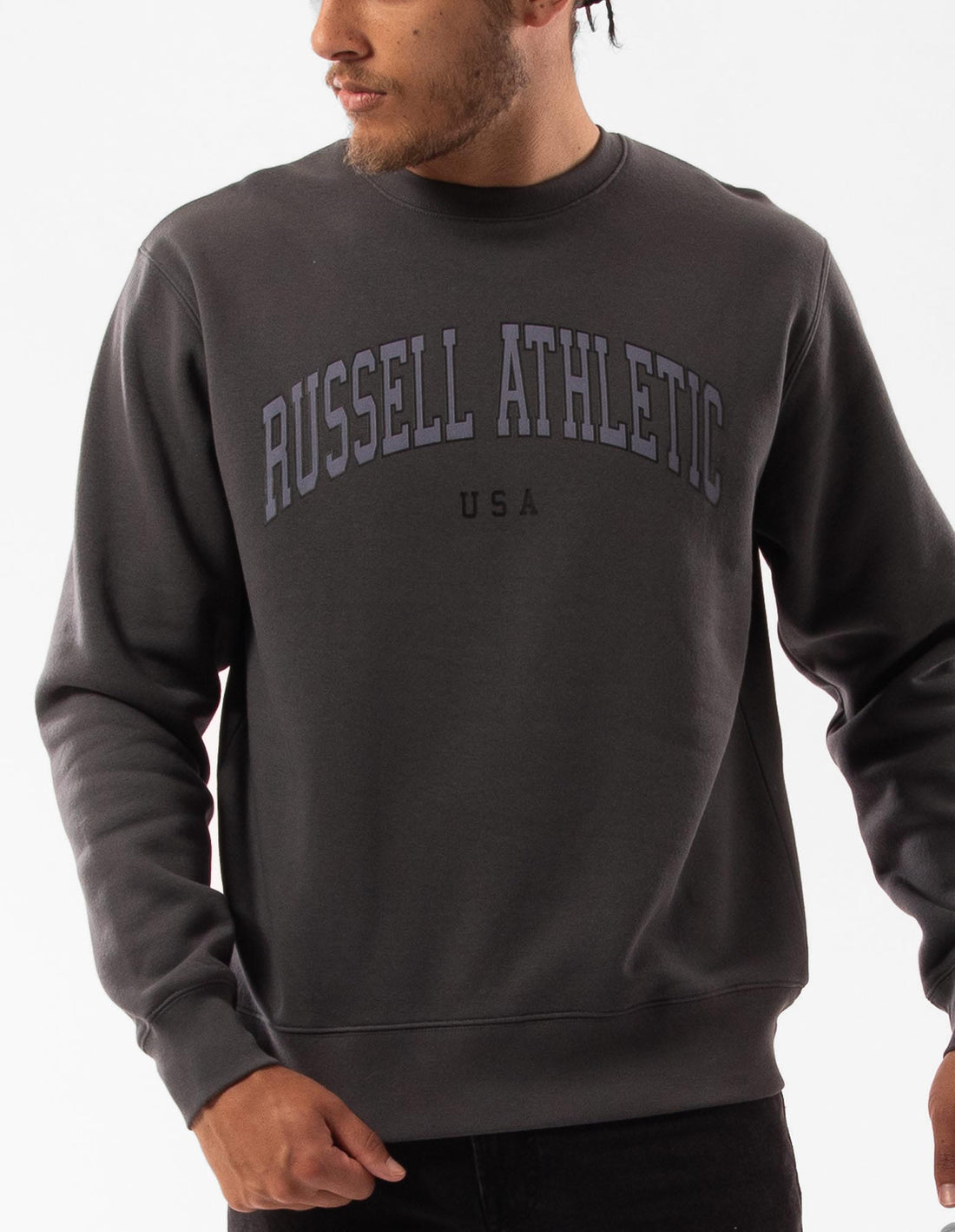 Russell Athletic Pasadena Men Crew Neck Sweaters Dark Grey | HABQJ-3812