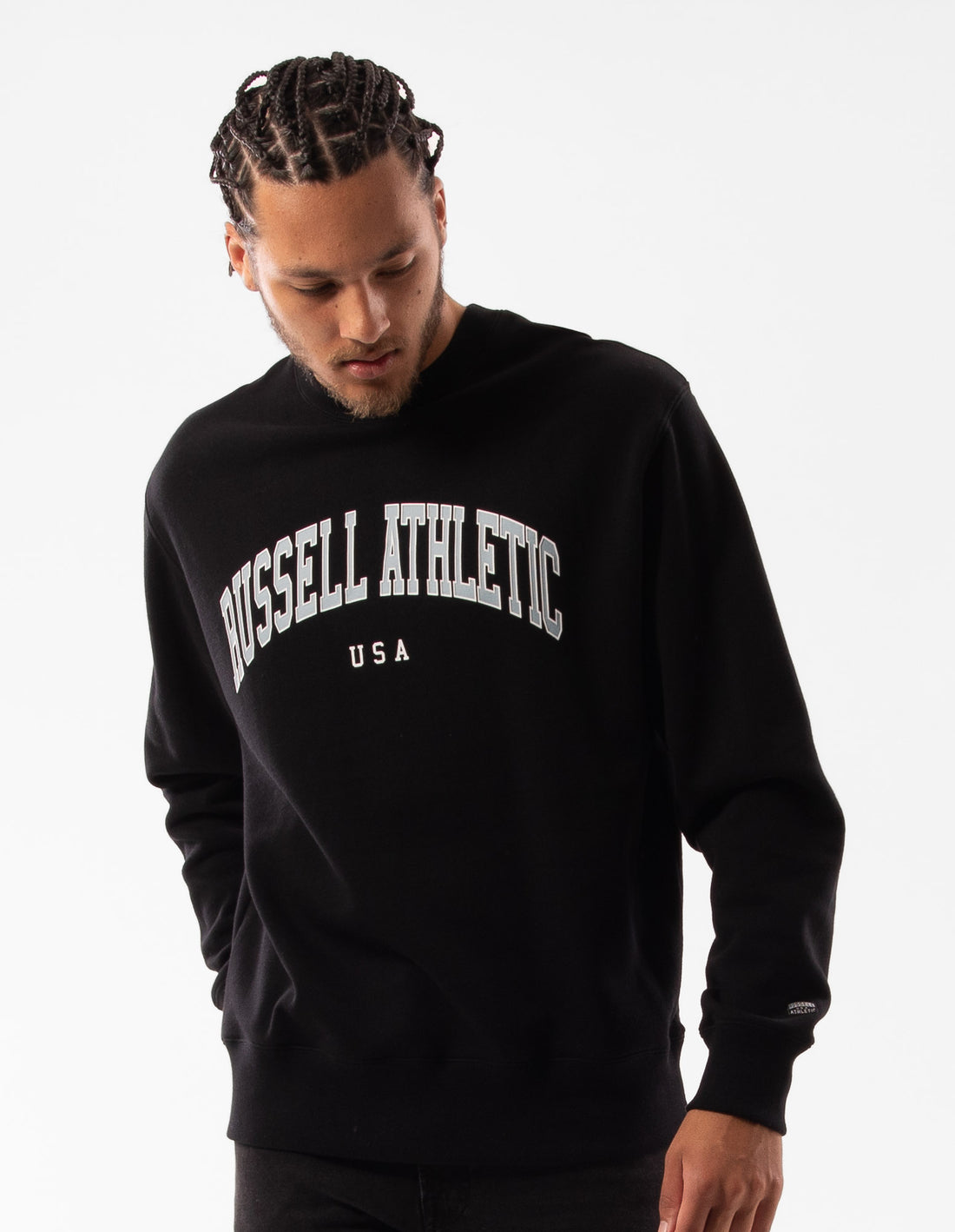 Russell Athletic Pasadena Men Crew Neck Sweaters Black | KOSBF-0951