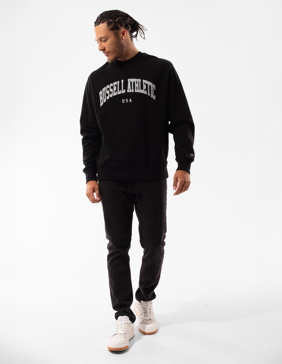 Russell Athletic Pasadena Men Crew Neck Sweaters Black | KOSBF-0951