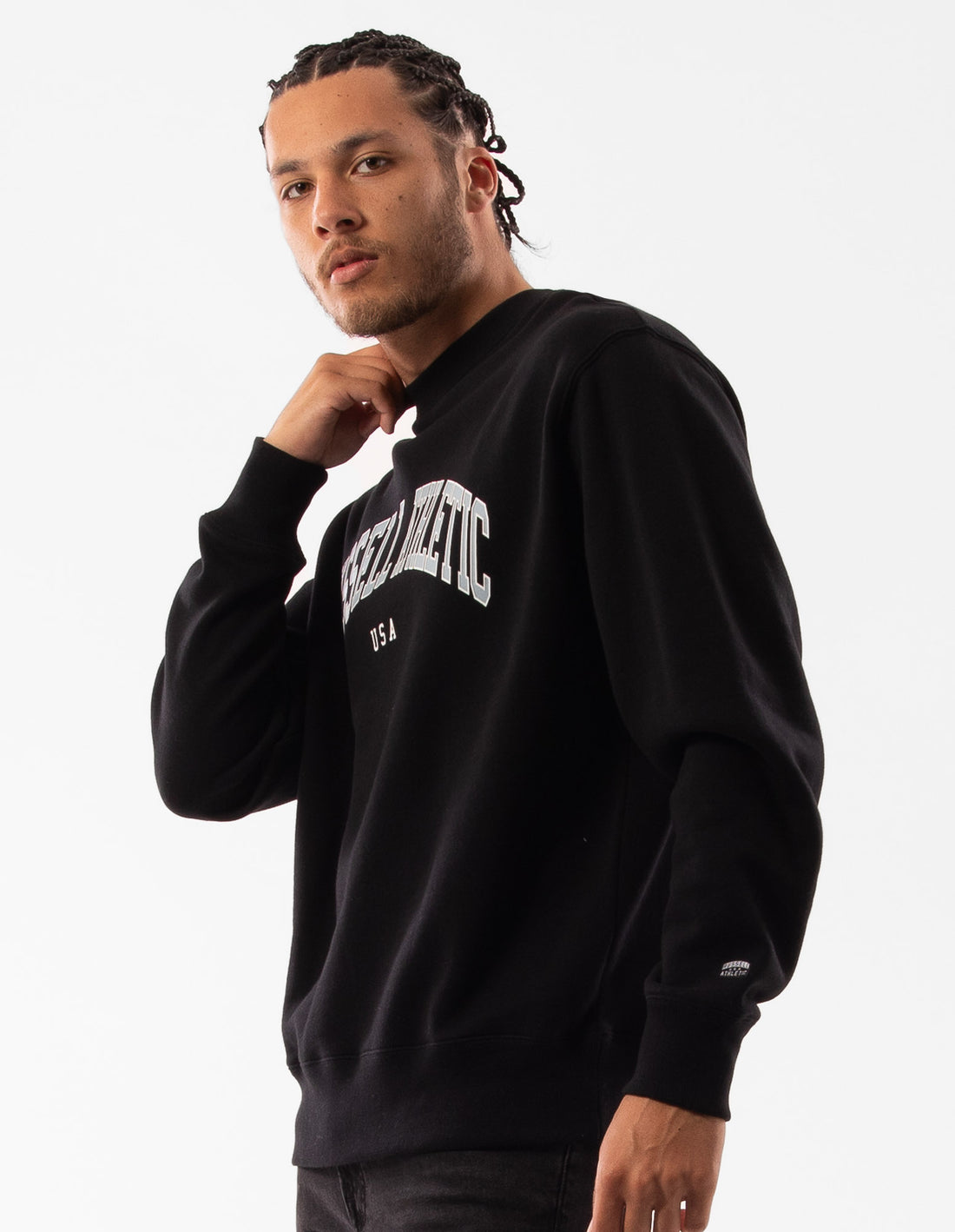 Russell Athletic Pasadena Men Crew Neck Sweaters Black | KOSBF-0951