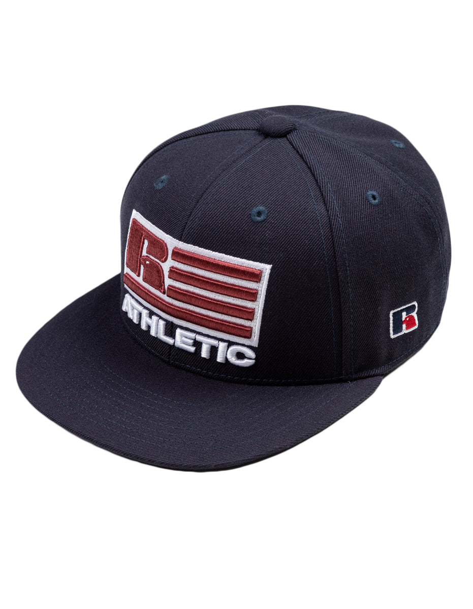 Russell Athletic Patriot Logo Snap Back 3D Embroidered Accessories Caps Navy | PDEMA-6301