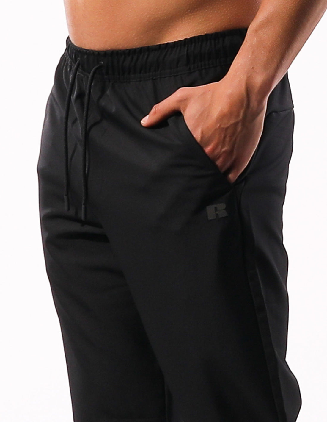 Russell Athletic R Logo Active Stretch Men Track pants Black | VFCAJ-3718