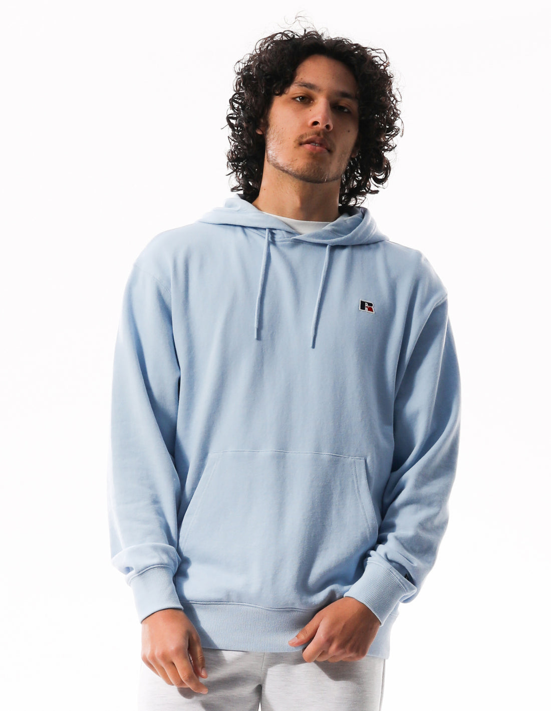 Russell Athletic R Logo Men Hoodie Blue | OBRDJ-2513