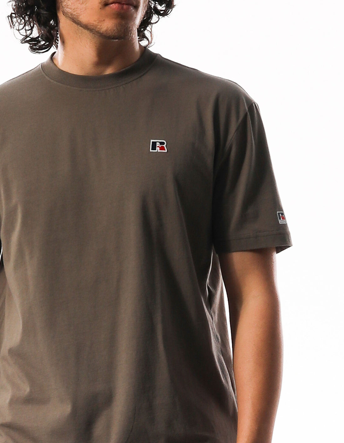 Russell Athletic R Logo Slouch Men T Shirts Brown | FWRLP-0732