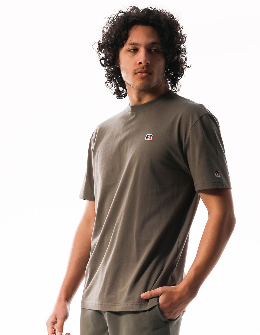 Russell Athletic R Logo Slouch Men T Shirts Brown | FWRLP-0732