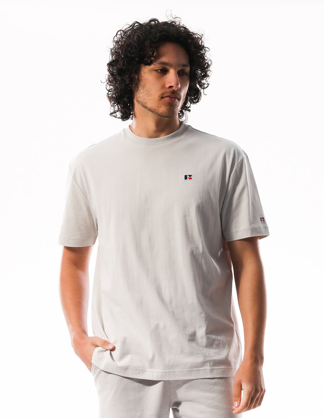 Russell Athletic R Logo Slouch Men T Shirts White | YUCMX-0372