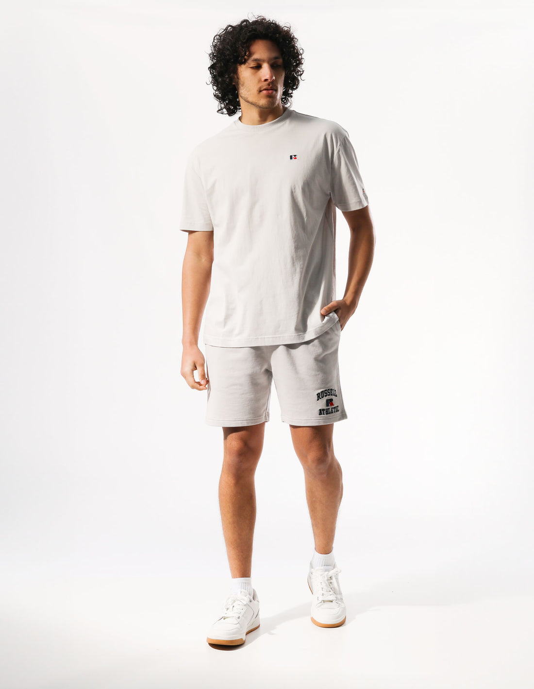 Russell Athletic R Logo Slouch Men T Shirts White | YUCMX-0372