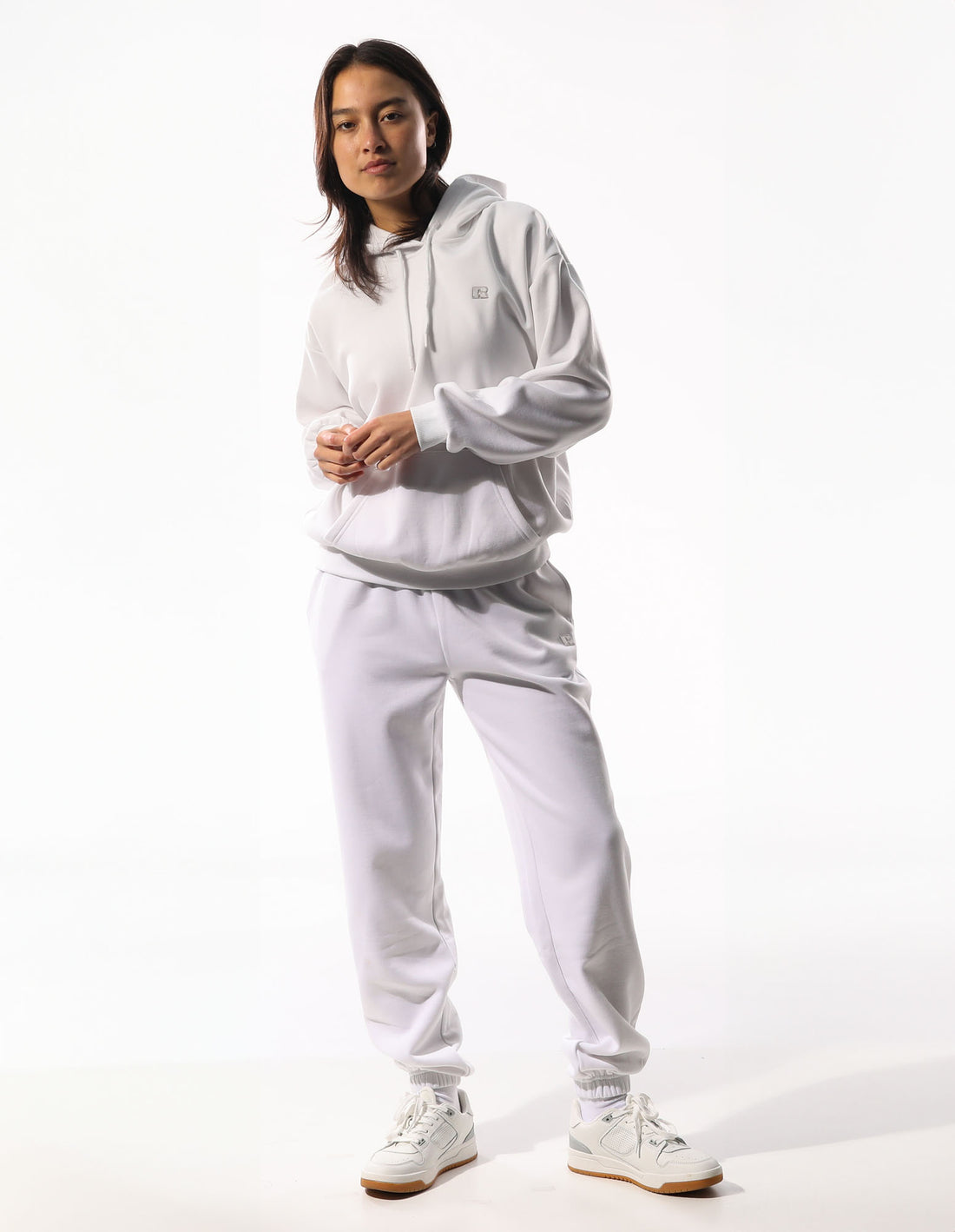 Russell Athletic R Logo Women Hoodie White | ULIAS-2645