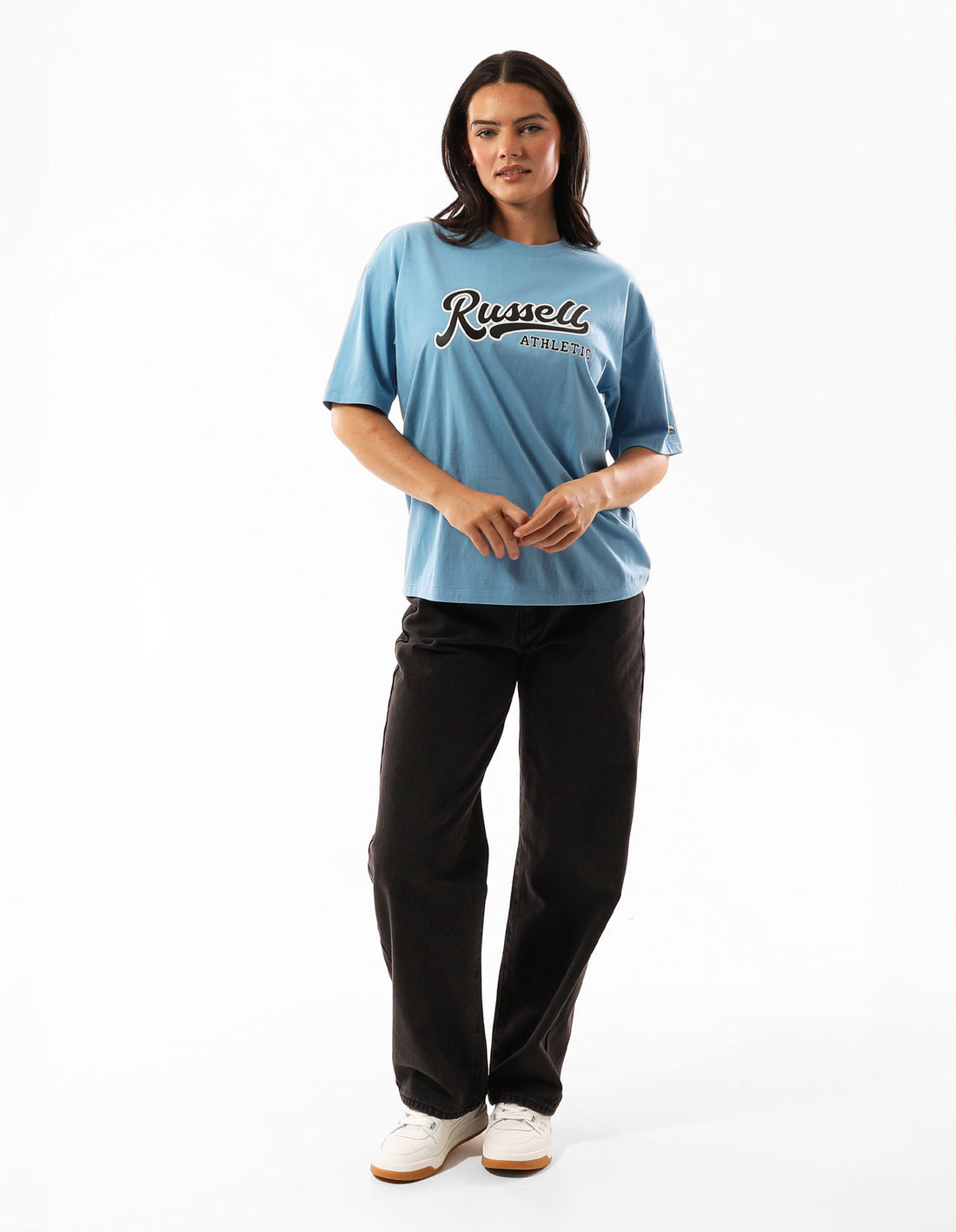 Russell Athletic Scripted Women T Shirts Blue | AJQHK-1698