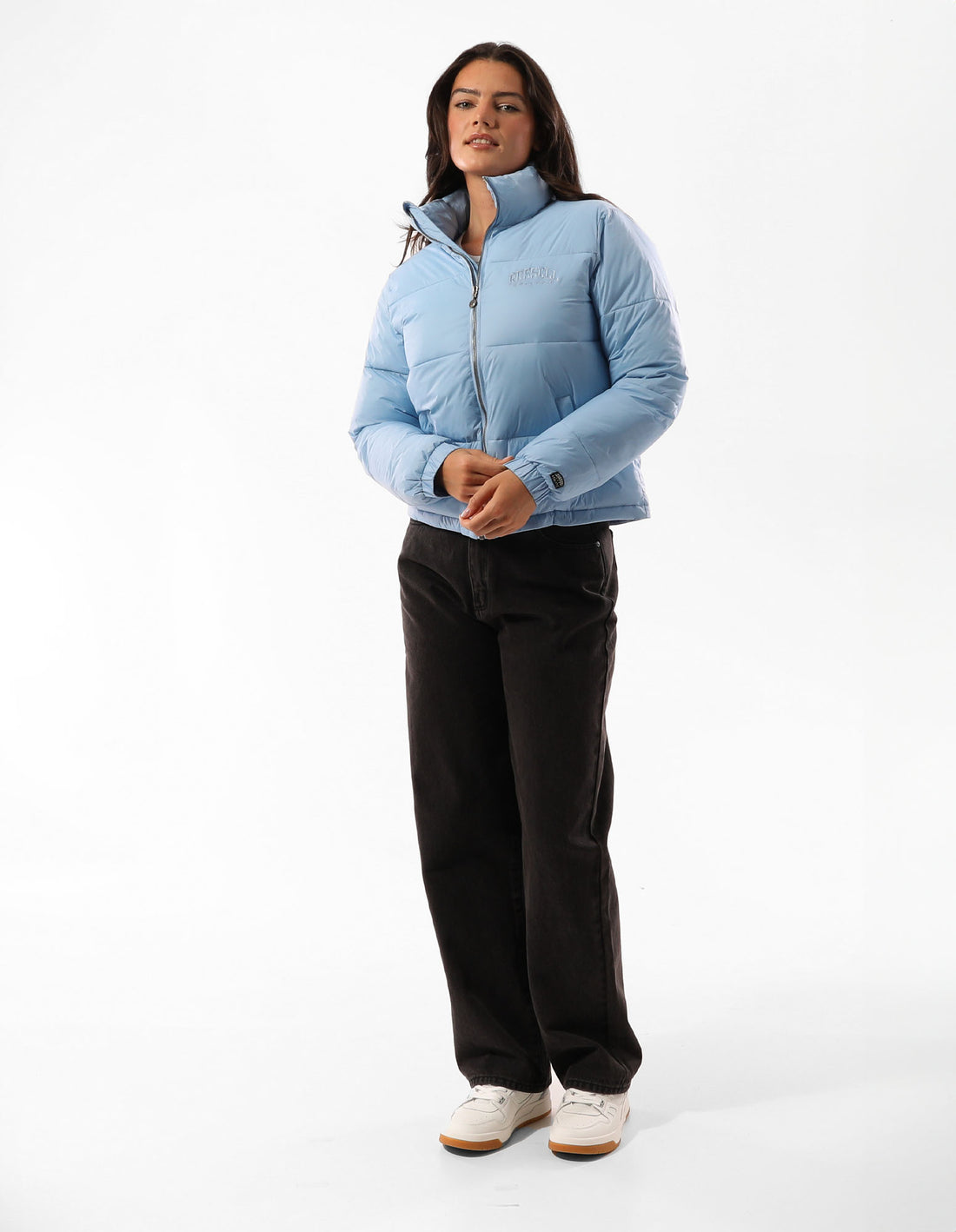 Russell Athletic Seattle Sea Cropped Women Puffer Jacket Blue | XURAI-1389