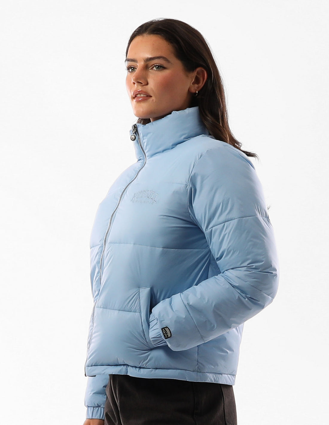 Russell Athletic Seattle Sea Cropped Women Puffer Jacket Blue | XURAI-1389