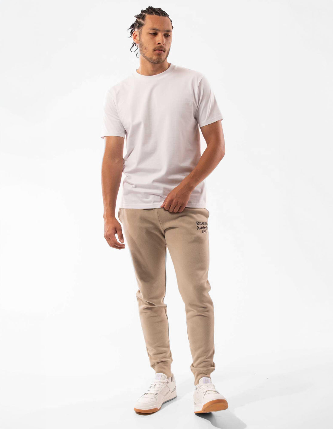 Russell Athletic Serif Men Track pants Khaki | BHKXI-4267