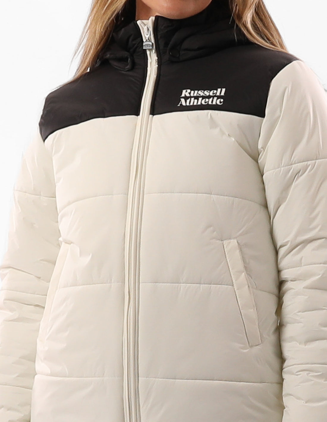 Russell Athletic Sierra Women Jackets Beige / Black | NHZVU-8960