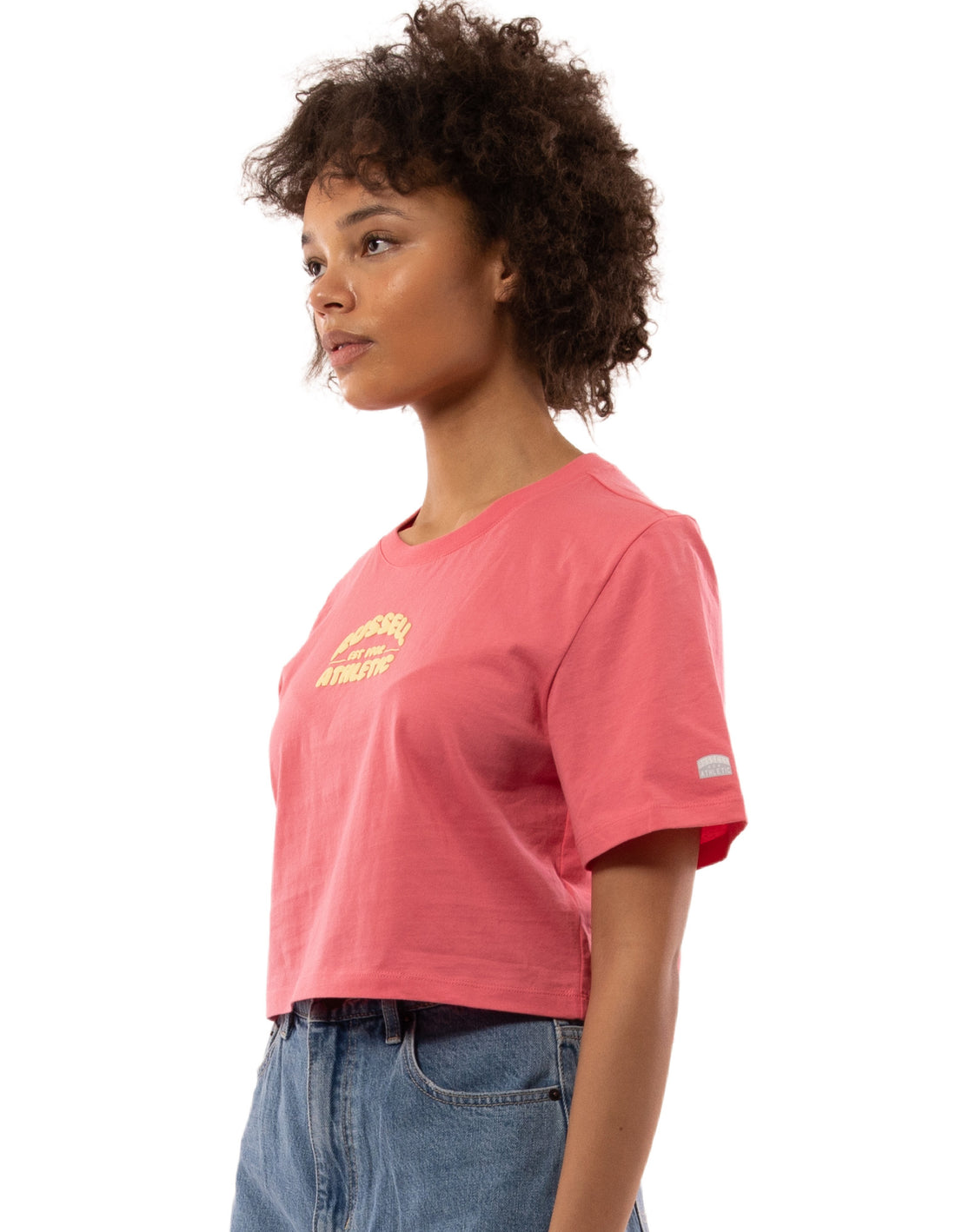 Russell Athletic Sugar Crop Women T Shirts Coral Pink | HZMOE-9582