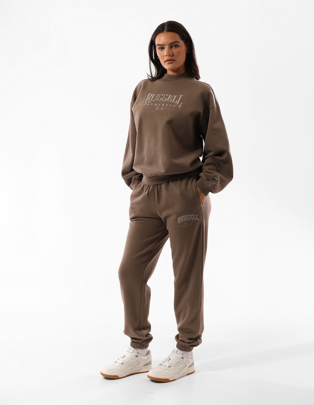 Russell Athletic Tribeca Semi Baggy Women Track pants Beige | JIQFY-9436