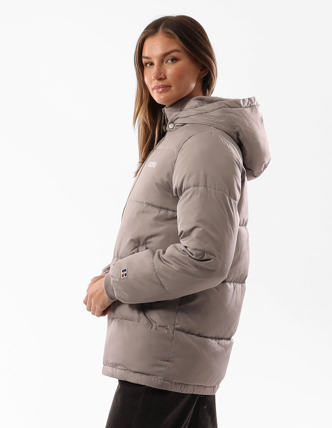 Russell Athletic Tribecca Women Puffer Jacket Grey Brown | JSCZY-2389