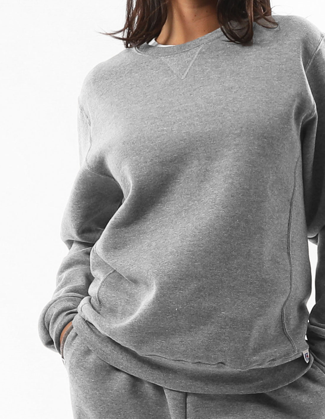 Russell Athletic Unisex Dri Men Crew Neck Sweaters Grey | CKZLW-4327