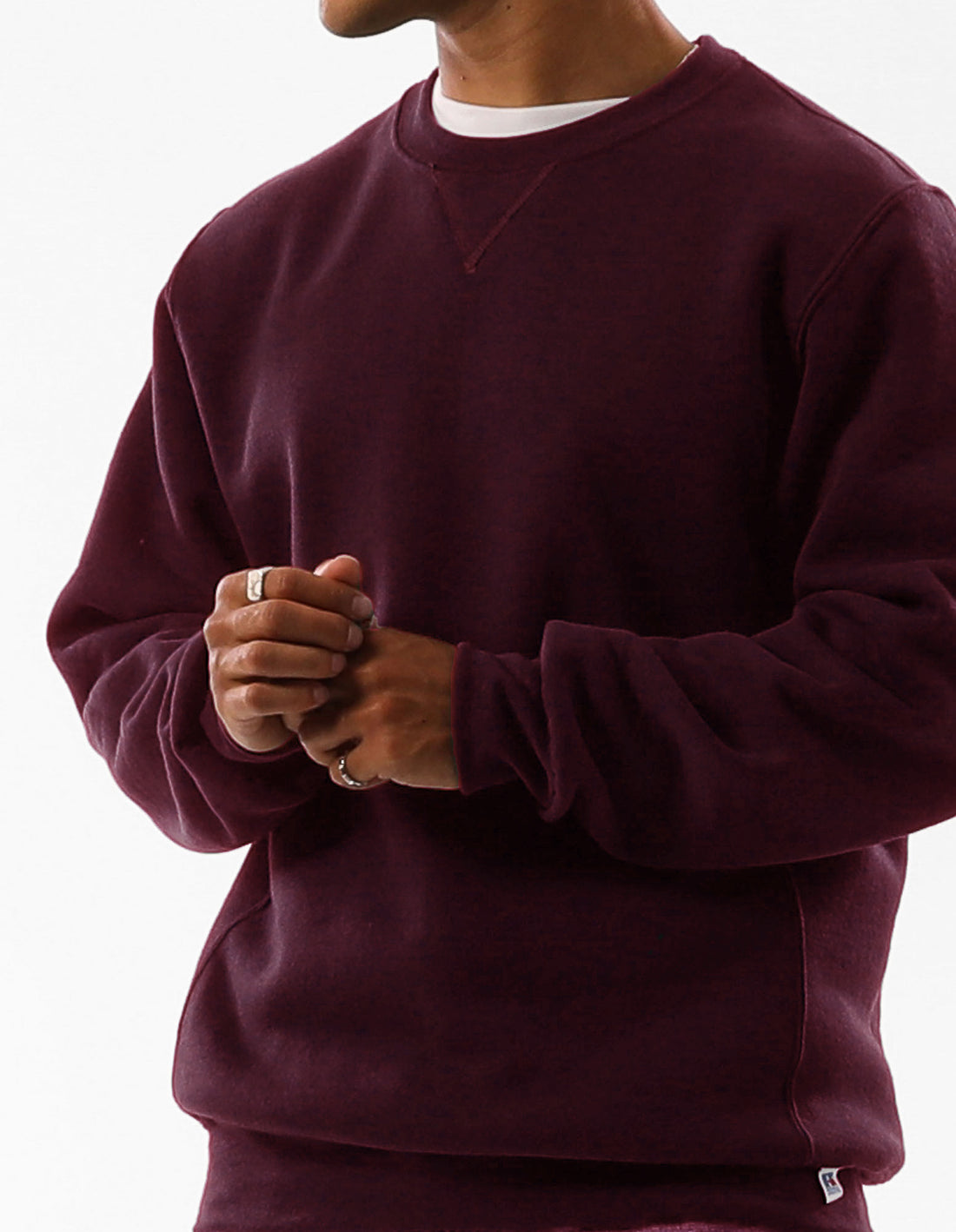 Russell Athletic Unisex Dri Men Crew Neck Sweaters Burgundy | EXBYG-4967