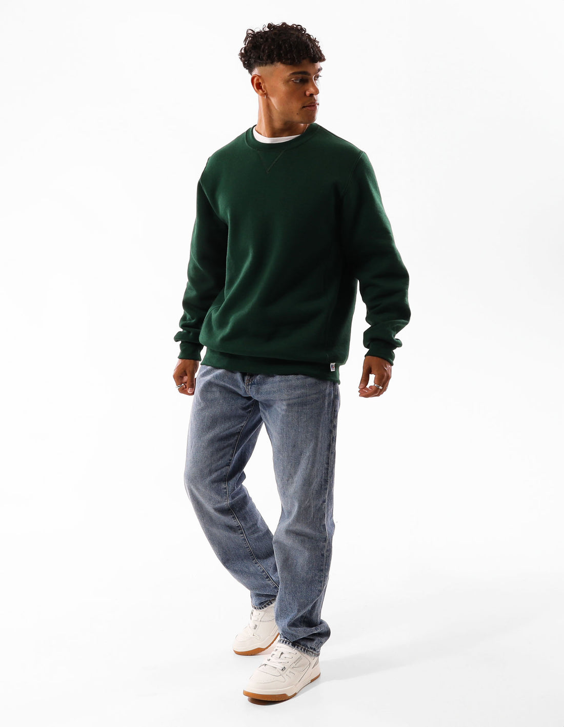 Russell Athletic Unisex Dri Men Crew Neck Sweaters Dark Green | QDOXW-4963