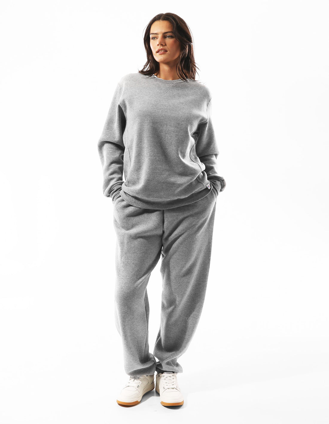 Russell Athletic Unisex Dri Women Crew Neck Sweaters Grey | LWVFT-5496