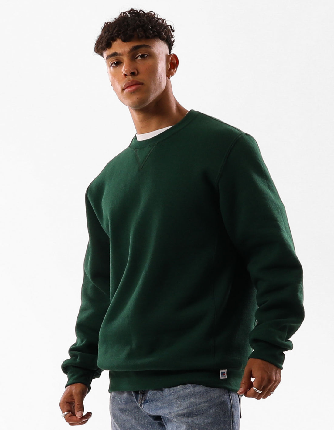 Russell Athletic Unisex Dri Women Crew Neck Sweaters Dark Green | QHNAV-1480