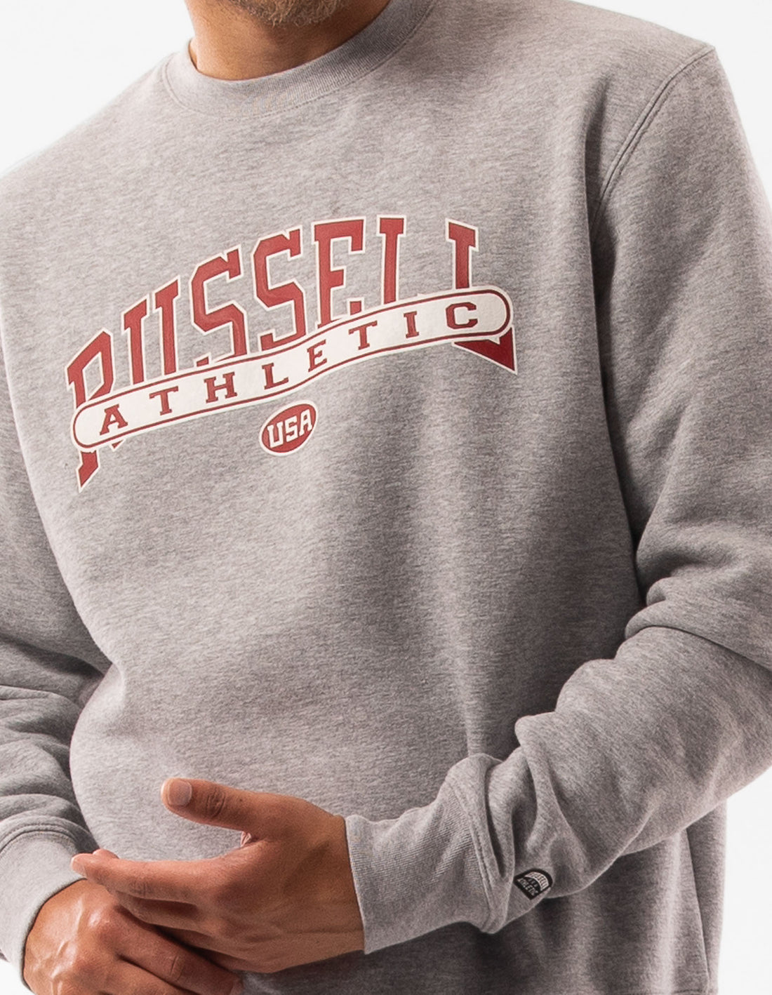 Russell Athletic Vortex Men Crew Neck Sweaters Grey | NAUJM-4510