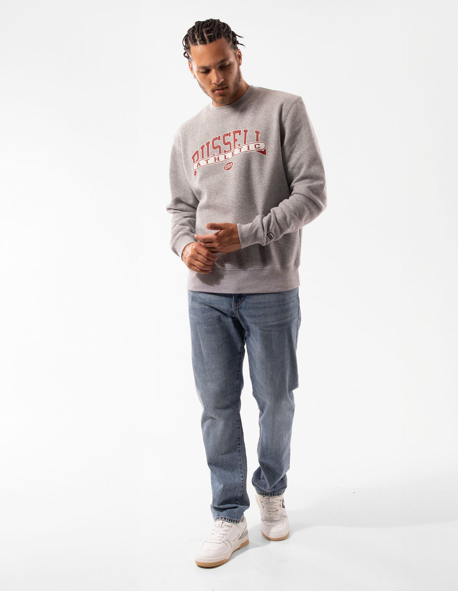 Russell Athletic Vortex Men Crew Neck Sweaters Grey | NAUJM-4510